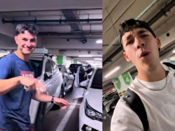 Jóvenes argentinos sorprendidos al conocer un estacionamiento en Chile