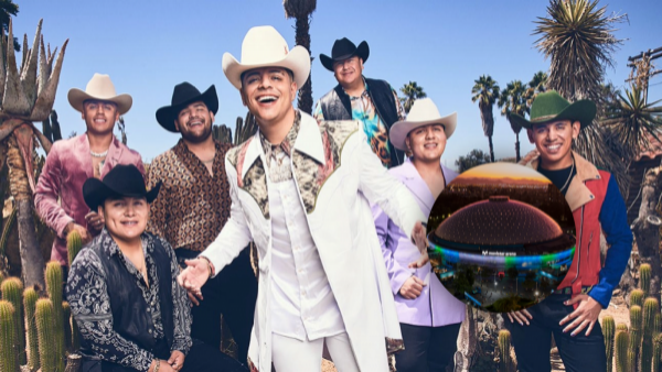 Grupo Firme en concierto, Eduin Caz cantando en vivo gira La Última Peda 2026.