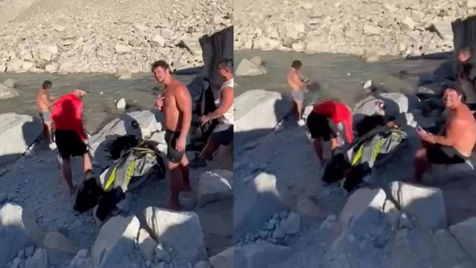 "Si lo estamos pasando bien...": Polémica por turistas bañándose en Laguna de Torres del Paine
