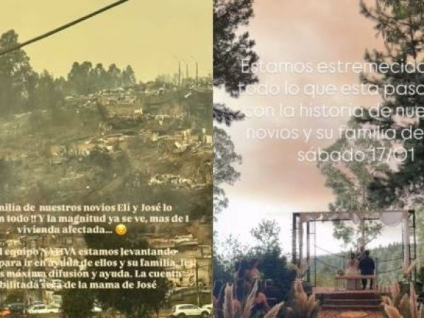 Pareja debió abandonar su matrimonio en medio de incendios forestales