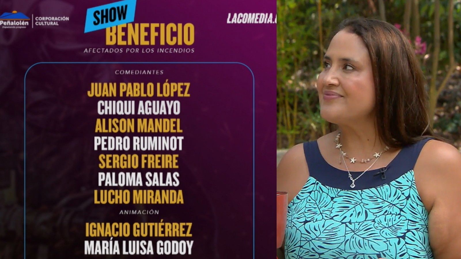 Comediantes se unen en evento a beneficio por los damnificados de incendios en el sur
