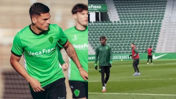 Prepara el debut: Lucas Cepeda anota un golazo en el entrenamiento con el Elche
