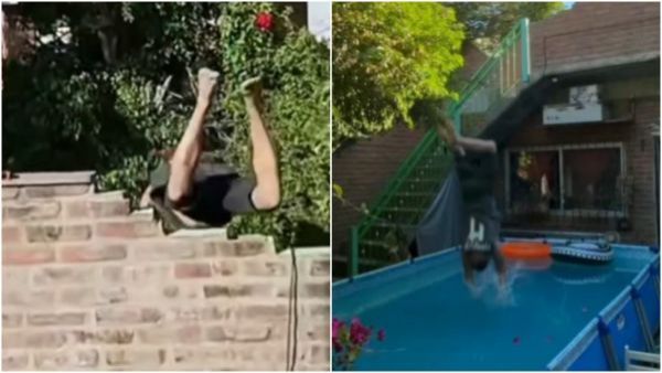 "Se cree Charly García": El accidentado salto que es viral en redes sociales
