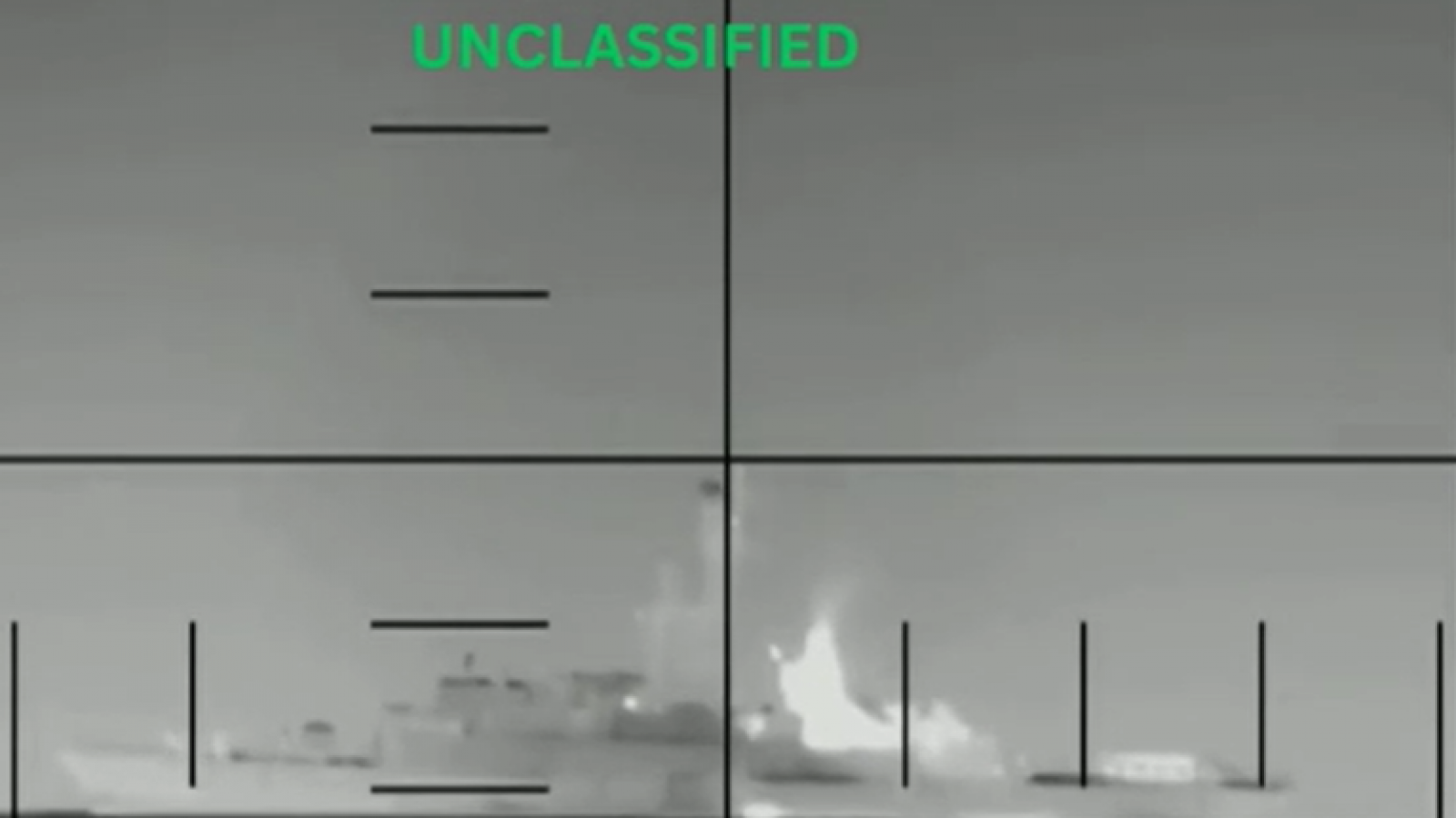 IMÁGENES: Submarino de EE.UU. hunde buque de guerra iraní con torpedo