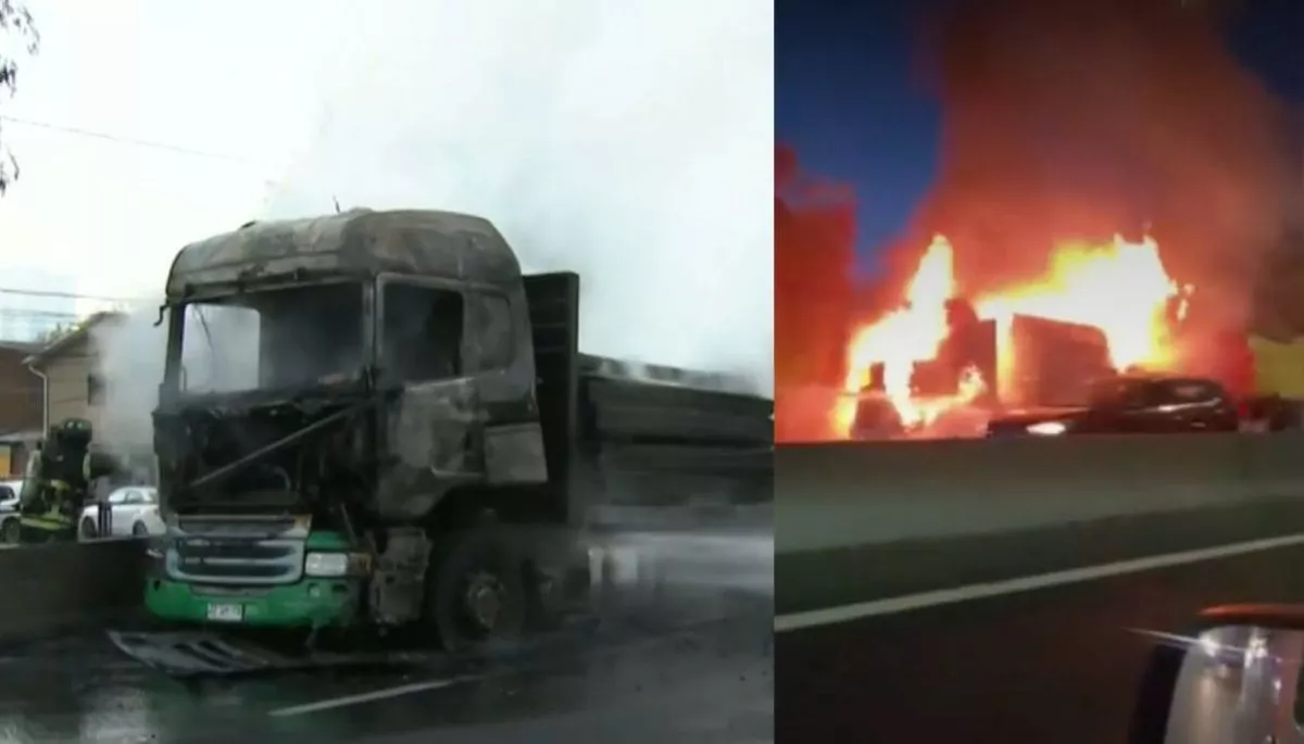 Impactantes registros de incendio de camión de gran tamaño en Autopista ...