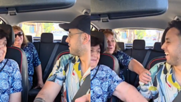 ¡No lo reconocieron! Se hizo pasar por Uber para sorprender a su tía y abuela tras años sin venir a Chile