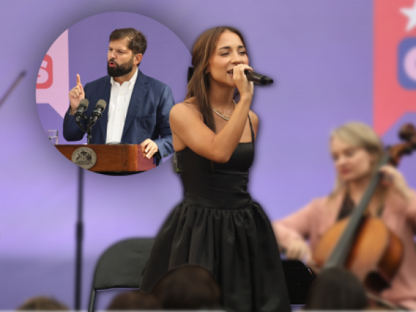 Recibió el agradecimiento de Boric: El paso de Princesa Alba por el acto del 8M en Palacio de La Moneda