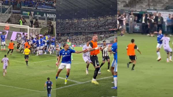 Hasta con patada voladora: Clásico brasileño termina en batalla campal
