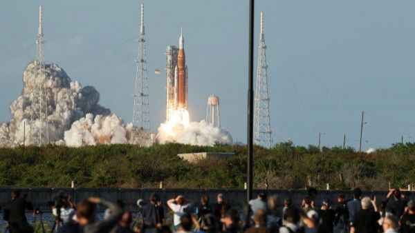 <p>El momento del lanzamiento de Artemis II.</p>Histórico: así transmitió la Nasa el momento del despegue de la misión Artemis II a la Luna

