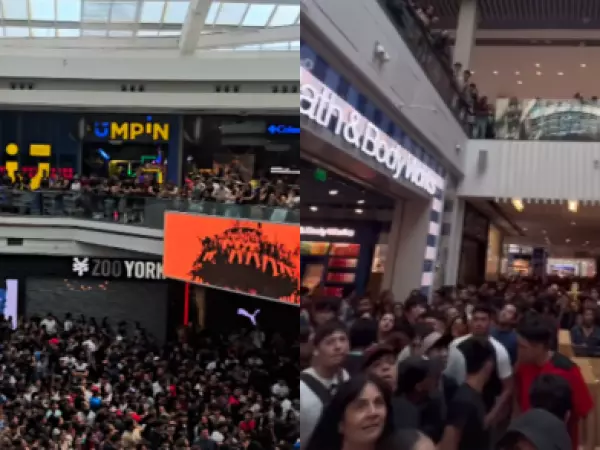 Caótica escena: influencer desata aglomeración tras lanzar $700 mil en Mall Plaza Vespucio