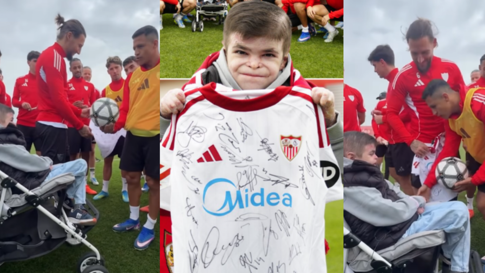 <p>Alexis Sánchez sorprende a niño con “Piel de Mariposa” con especial regalo en Sevilla FC</p>
