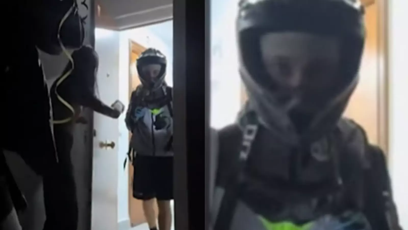 Repartidor llegó a entregar un pedido, pero terminó uniéndose a la sorpresa de cumpleaños