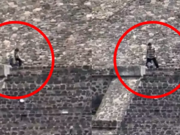 Violento incidente en México: sujeto trepa pirámide y dispara contra turistas