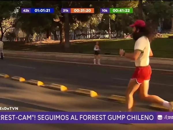 Forrest Gump chileno en el Maratón de Santiago