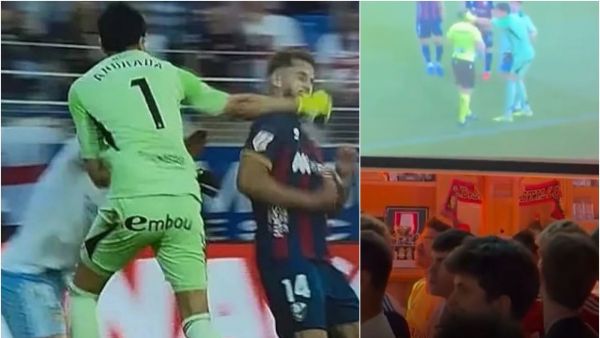 Estaban en un bar: Captan la reacción de los hinchas al ver el puñetazo de Andrada
