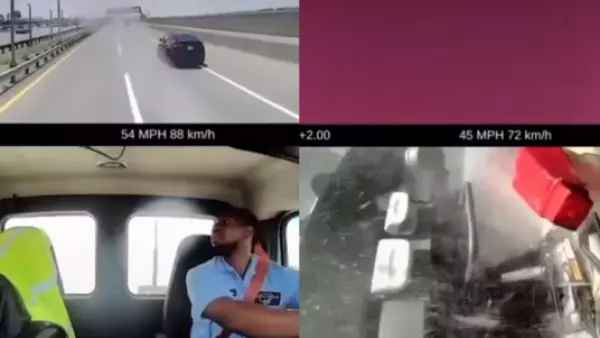 Cámara capta momento en que avión impacta a camión de pastelería