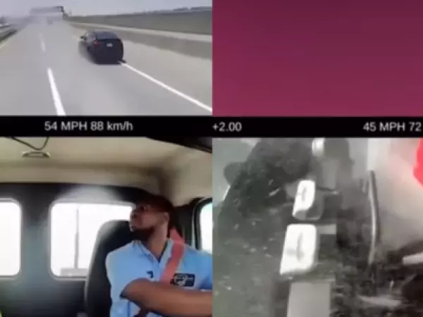 Cámara capta momento en que avión impacta a camión de pastelería