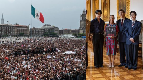 BTS saluda a más de 50 mil fanáticos en el Zócalo de Ciudad de México

