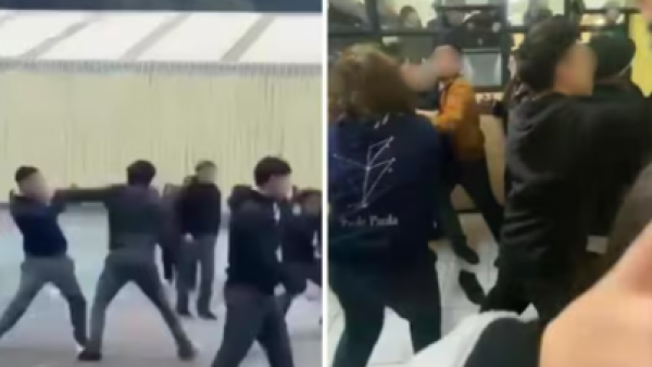 <p>Riña masiva en liceo dejó docentes heridos y 17 escolares detenidos en Talcahuano</p>Riña masiva en liceo dejó docentes heridos y 17 escolares detenidos en Talcahuano
