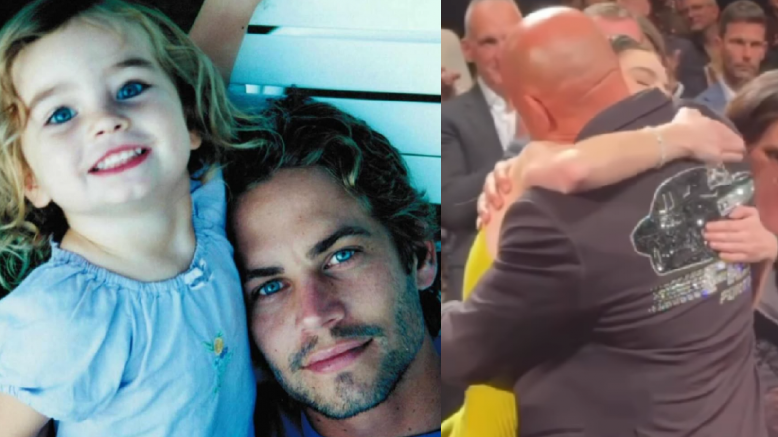 <p>El emocionante abrazo entre Vin Diesel y la hija de Paul Walker</p>

