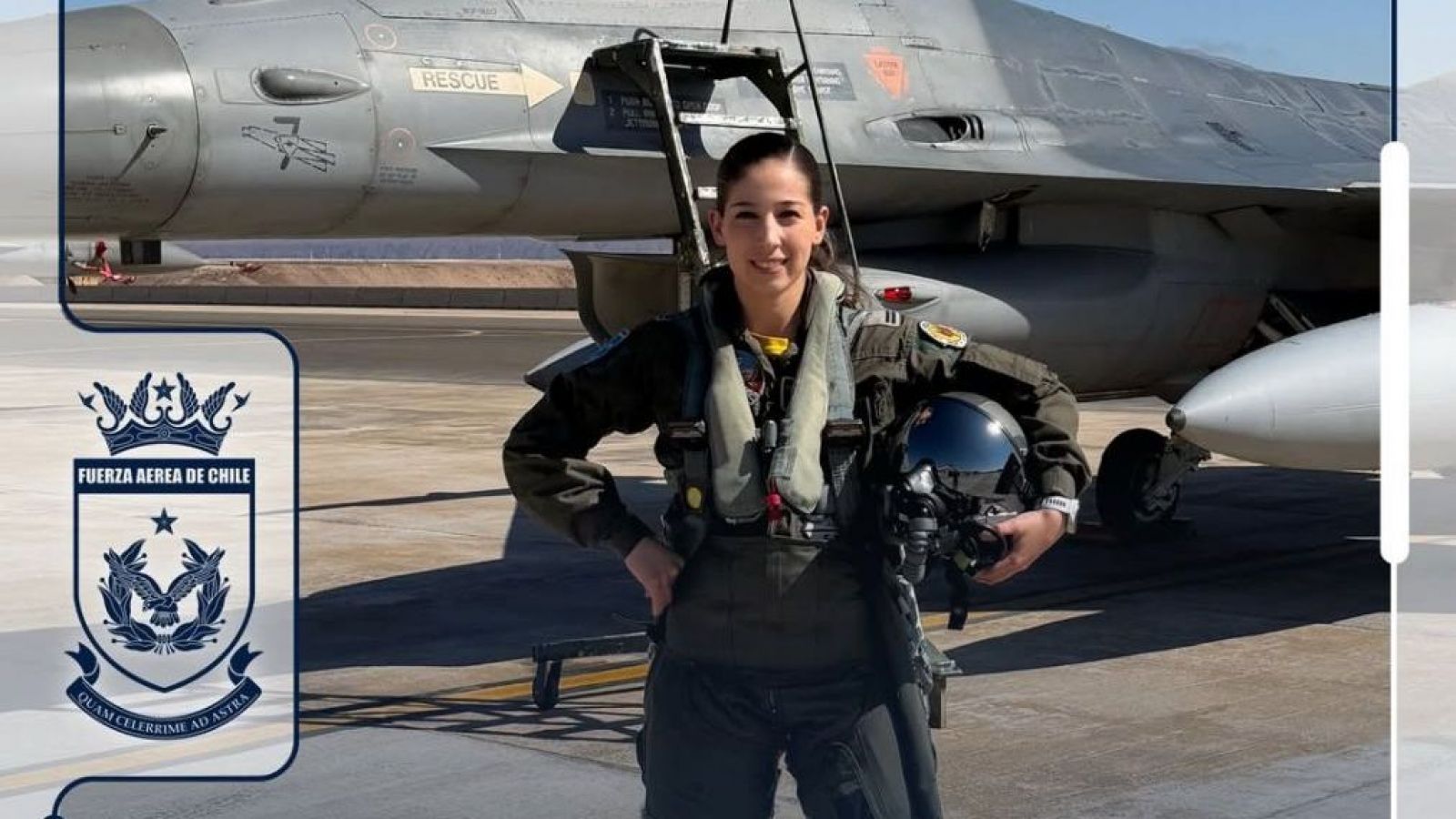 Fuerza Aérea de Chile gradúa a la primer mujer piloto de F-16
