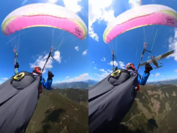 Paracaidista graba el momento en que choca con avioneta en Austria