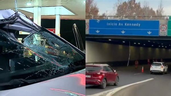 Dejó 18 autos dañados: Identifican a conductor que provocó caída de fierro en Costanera Norte
