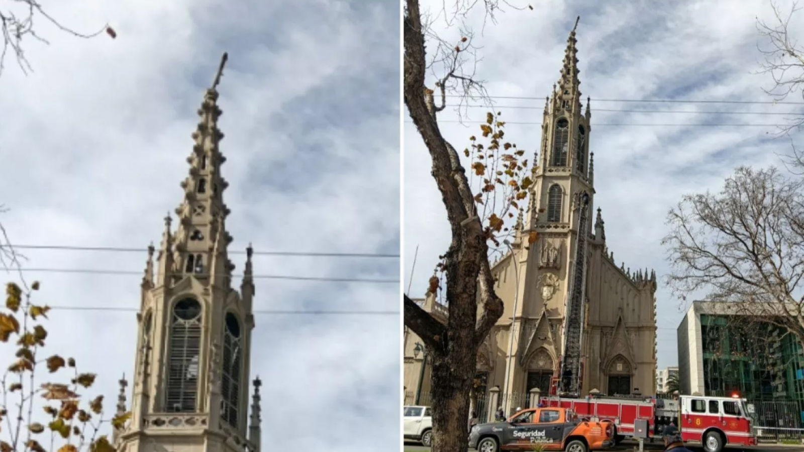 "Un riesgo inminente": Viña del Mar en alerta ante inminente caída de cruz de iglesia
