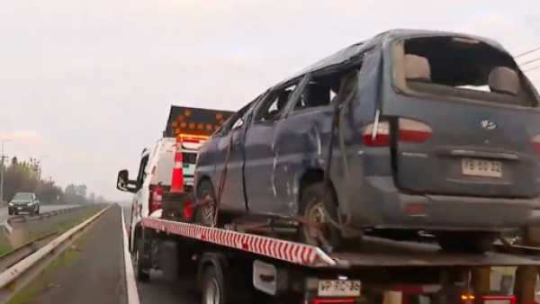 <p>Volcamiento de furgón en Ruta 5 Sur dejó dos muertos</p>Volcamiento de furgón en Ruta 5 Sur dejó dos muertos
