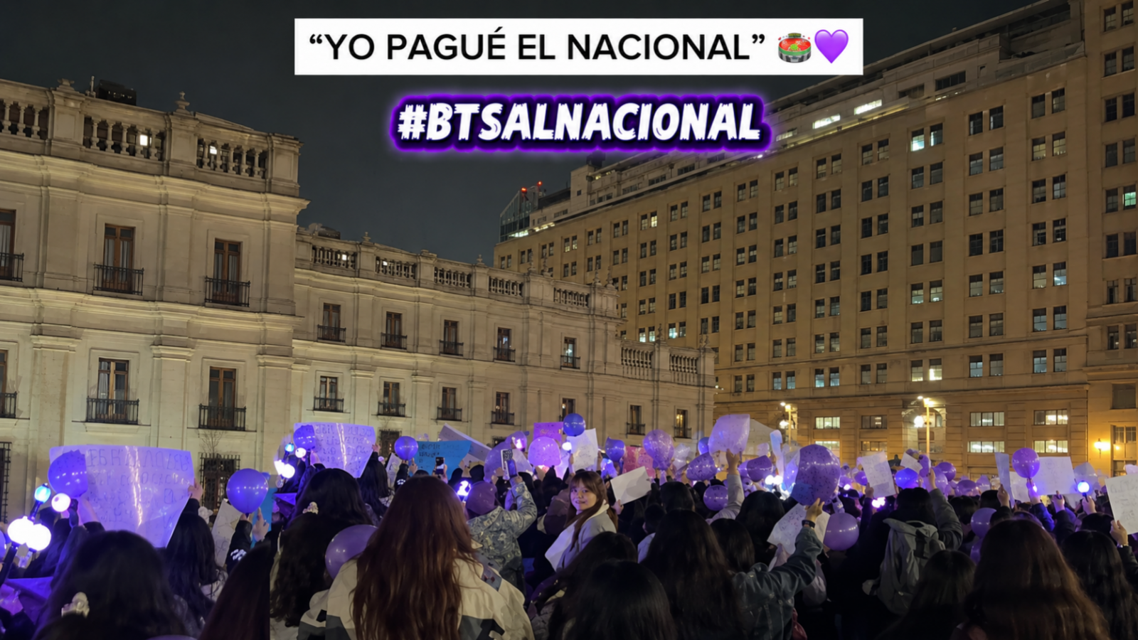 “BTS al Nacional”: Fanáticas protestaron frente a La Moneda
