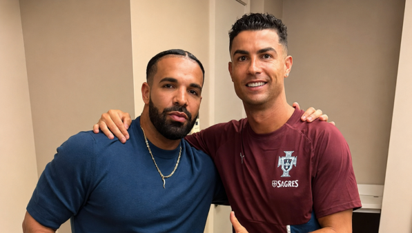 Drake recibió a Cristiano Ronaldo en Canadá y bromeó con su altura: “Somos iguales”
