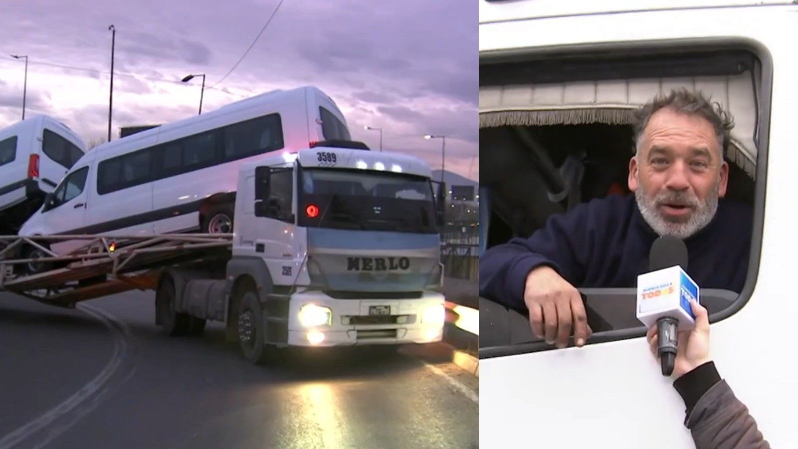 "Los GPS andan mal": Camionero argentino protagoniza atasco en autopista en Cerrillos
