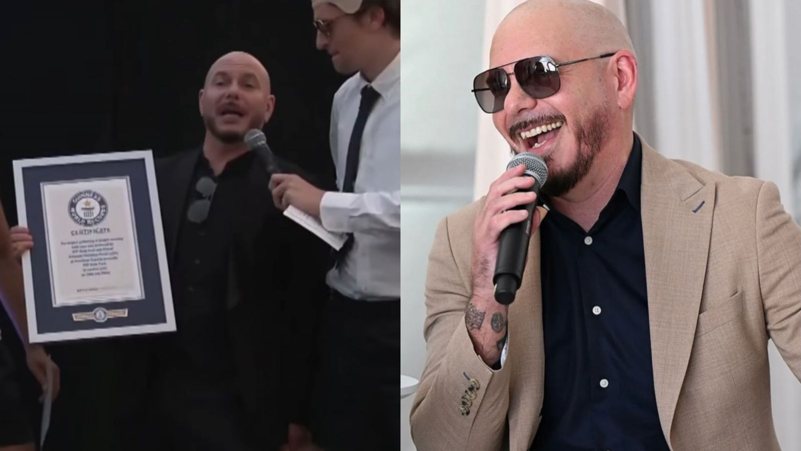 Pitbull hace historia: Rompe récord Guinness con más de 22 mil fanáticos usando calvas postizas
