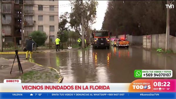 La Florida: Sacan agua con motobombas en medio de sistema frontal