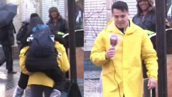 La buena obra del día: Periodista de 24 Horas ayuda a cruzar a peatona en Gran Avenida
