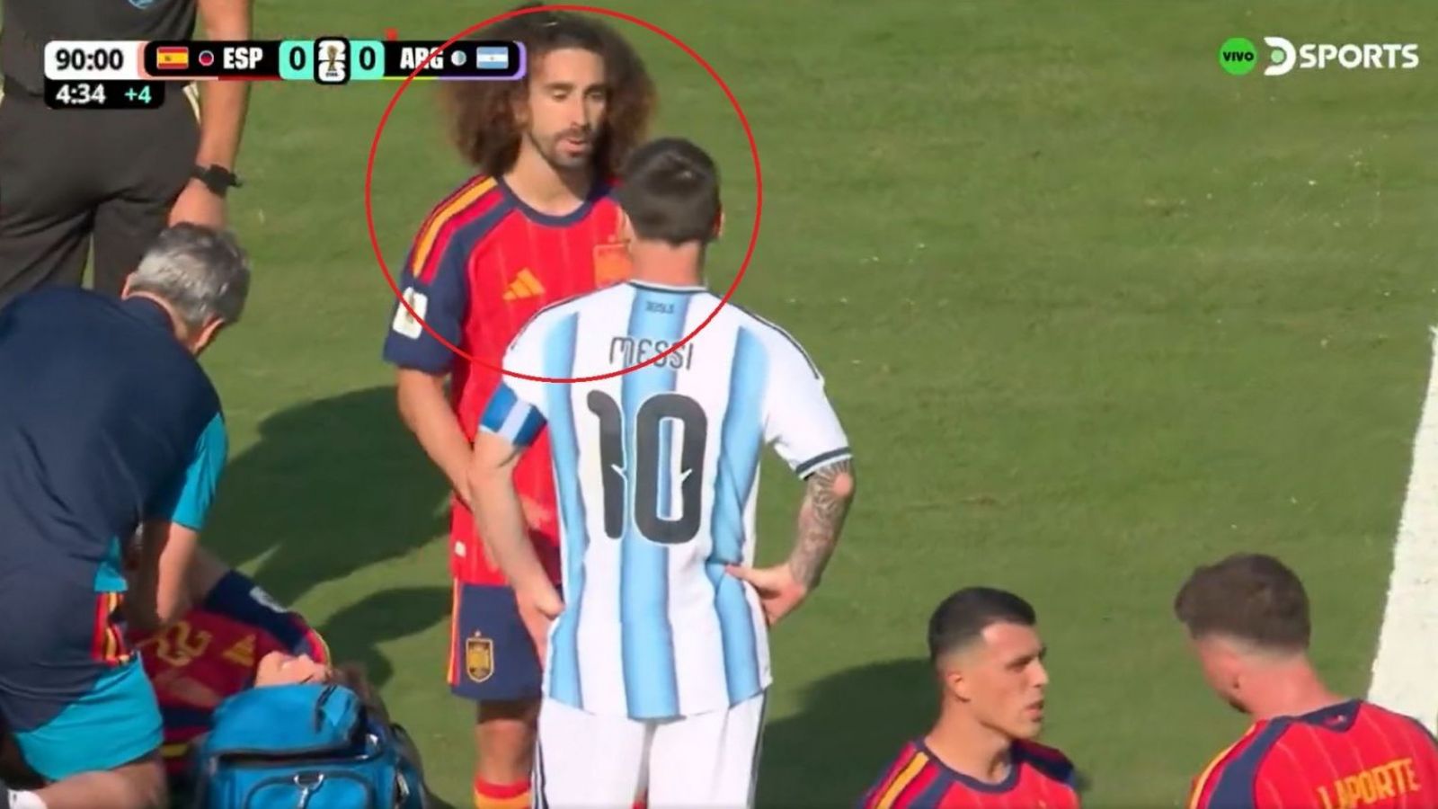Pidió tarjeta roja: el gesto de Marc Cucurella que hizo explotar a Lionel Messi en la final España vs. Argentina
