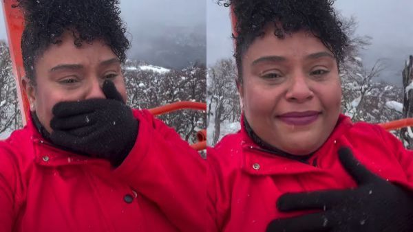 Influencer brasileña conmueve con su llanto al ver la nieve en Chile
