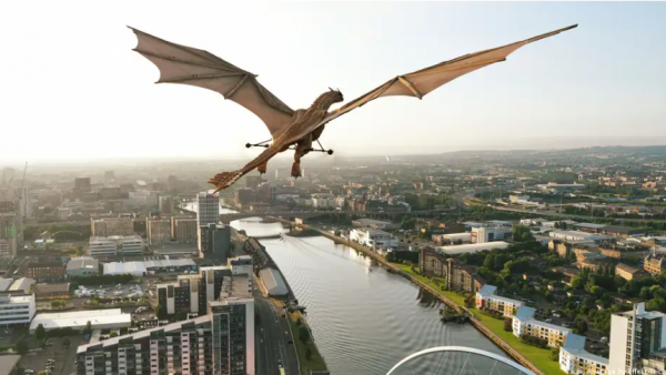 Dragón hiperrealista es captado volando en cielos de Escocia
