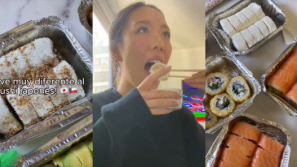 <p>Japonesa se sinceró tras probar el sushi chileno: "Parece un plato completamente nuevo"</p>Japonesa se sinceró tras probar el sushi chileno: "Parece un plato completamente nuevo"

