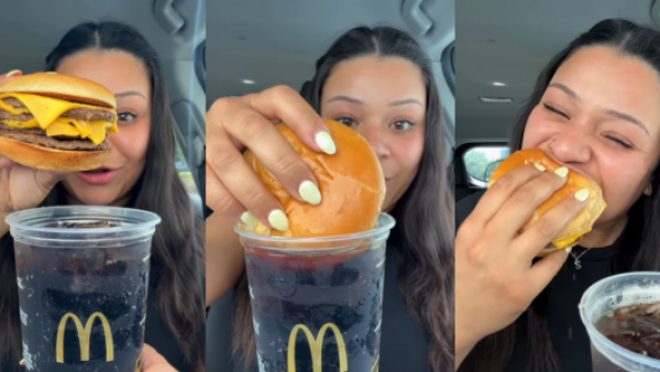 <p>Influencer sorprende con extraña combinación: come hamburguesa con queso triple untada en bebida</p>Influencer sorprende con extraña combinación: come hamburguesa con queso triple untada en bebida
