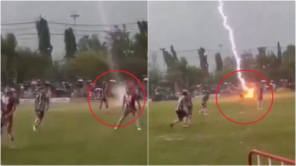 IMÁGENES SENSIBLES | Futbolista muere tras ser impactado por un rayo en pleno partido
