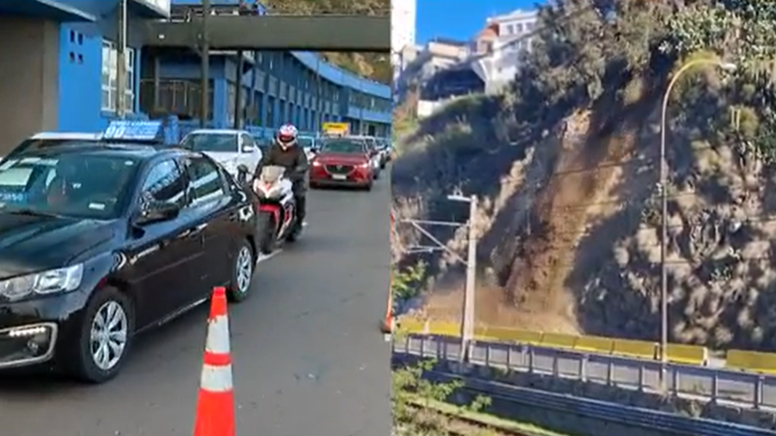 <p>Taco kilométrico en Avenida España: derrumbe corta camino entre Valparaíso y Viña</p>

