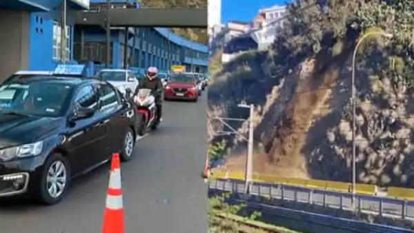 Taco kilométrico en Avenida España: derrumbe corta camino entre Valparaíso y Viña