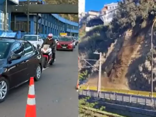 Taco kilométrico en Avenida España: derrumbe corta camino entre Valparaíso y Viña