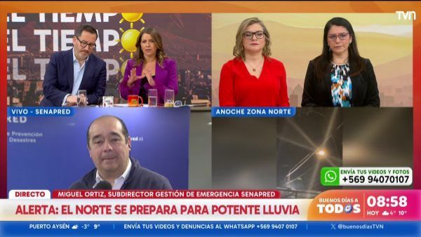 Senapred alerta por sistema frontal en el norte: “Habrá precipitaciones intensas entre Arica y Coquimbo”
