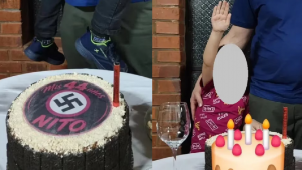 <p>Torta con esvástica y saludo nazi: investigan polémico cumpleaños en Argentina</p>Torta con esvástica y saludo nazi: investigan polémico cumpleaños en Argentina
