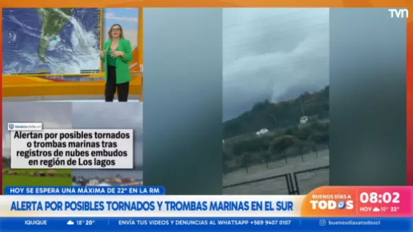 Alerta por posibles tornados y trombas marinas en el sur