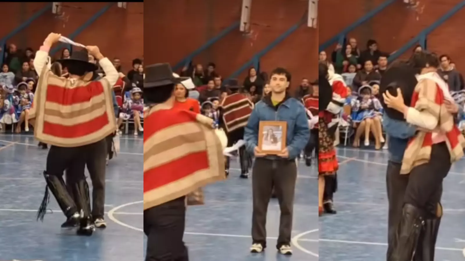 Joven baila cueca con el retrato de su madre fallecida
