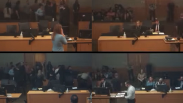 <p>Hombre ataca a golpes al asesino de su yerno tras verlo riendo durante audiencia en EE.UU.</p>