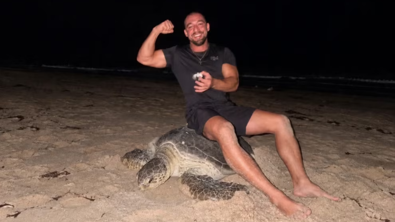 <p>Influencer desata críticas tras sentarse sobre tortuga marina que ponía huevos </p>
